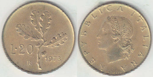 1973 Italy 20 Lire (Unc) A008099